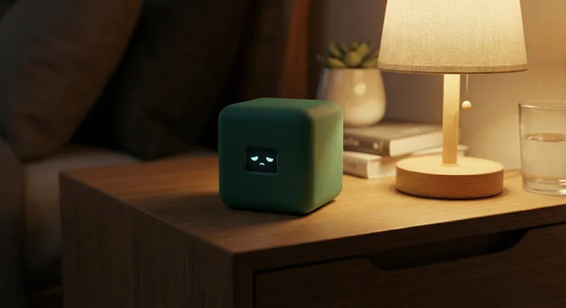 Cube on a bedside table